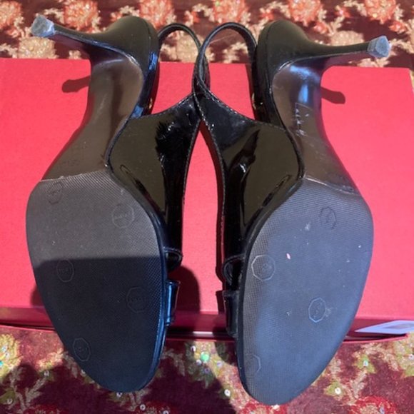 Fendi black peep-toe sling-back heel sz. 36/5.5 - Picture 3 of 4